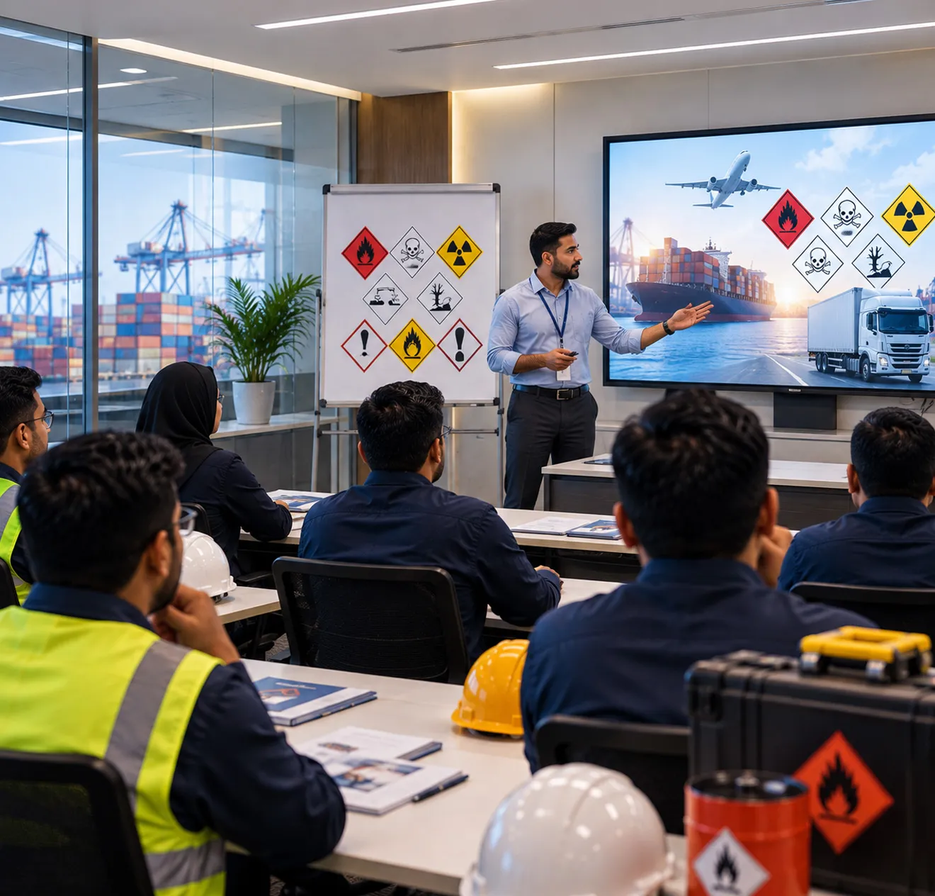 Dangerous goods training in progress at DGR Aviation's Dubai centre
